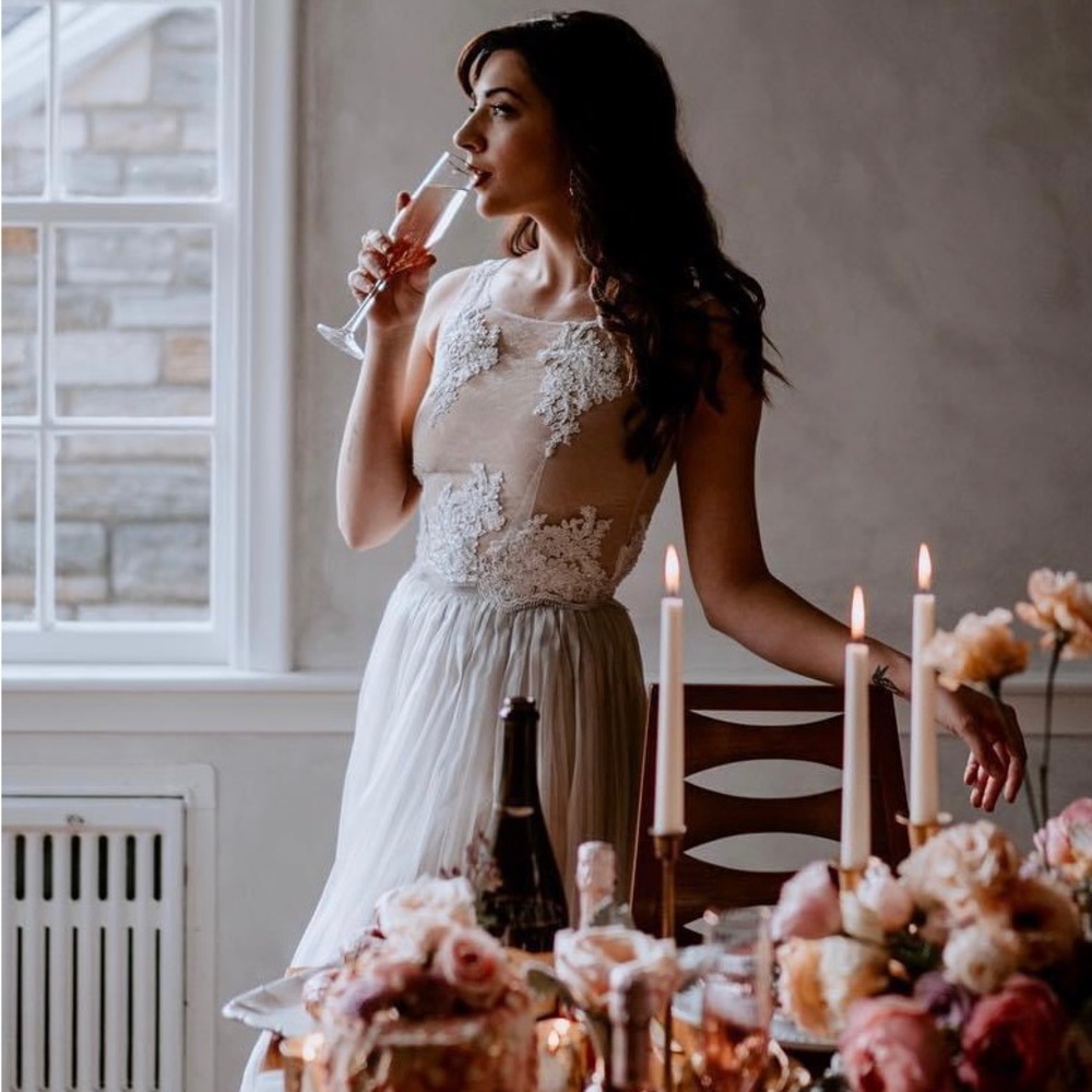NWT Leanne Marshall Two Piece Lace Top Wedding Dress